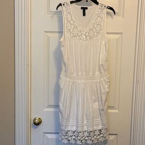 Ralph Lauren White Floral Lace Mini Dress